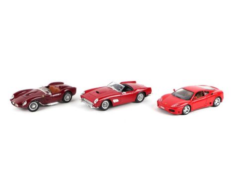 Six 1/18 scale Ferrari diecast cars including 360 Moderner, Fifty 250 Testarossa and others (6).