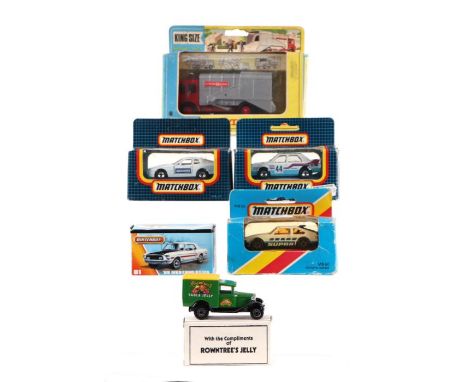 A Matchbox K-7 Refuse Truck and other Matchbox vehicles including Toyota Supra MB60, 68 Mustang GT/CS 01 and others, all boxe