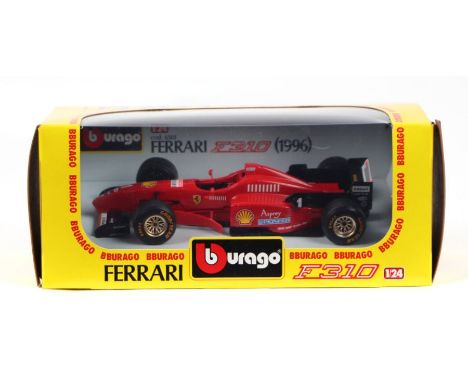 A Bburago 1/24 scale Ferrari F310 (1996) Formula One car, boxed.