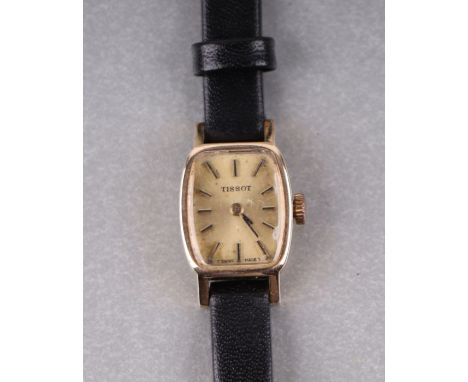 A Tissot 9ct gold ladies wristwatch.