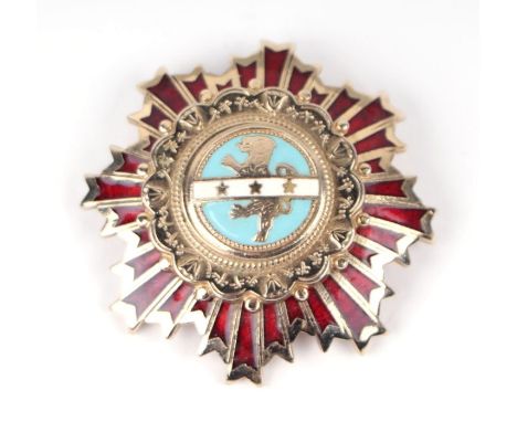 An Eastern European white metal and enamel Military Order, 5cms diameter.