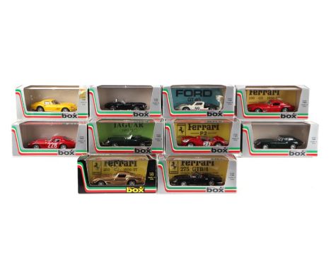 Ten Box of Italy 1/43 scale diecast cars comprising AC Shelby Cobra (8411), Ferrari 250GT (8405), Ferrari 275GTB4 (8417), Fer