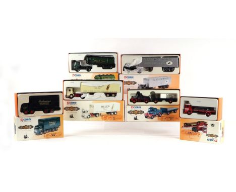 A collection of Corgi Classics Commercial Vehicles comprising 11401 Black &amp; White Scotch Whisky, 21303 Bell's Scotch Whis