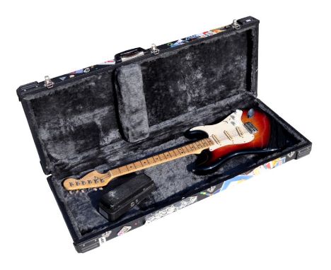 A 1970's / early '80s vintage Japanese made Fender Stratocaster Electric guitar copy with hard carry case; together with an o