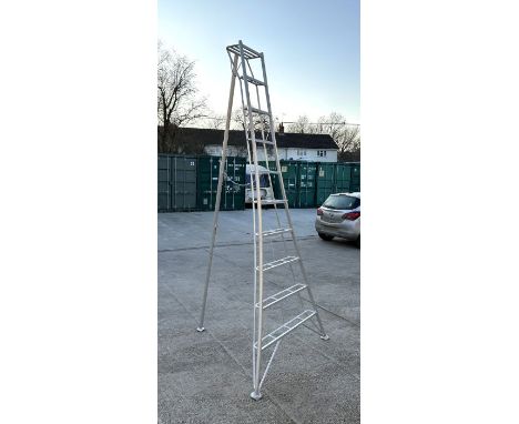 A Hasegawa aluminium tripod or orchard  ladder with three adjustable legs.