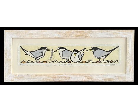 Lisa Hooper (20th century school) - Little Terns - limited edition coloured print, numbered 9/20, signed in pencil to the mar