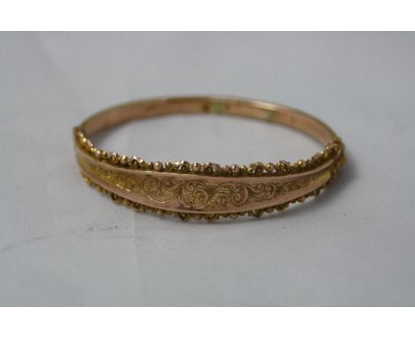 A VICTORIAN 9CT GOLD BANGLE, approximate weight 8.4 grams