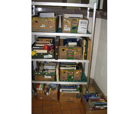 NINE BOXES OF BOOKS, to include Lee Child first editions
