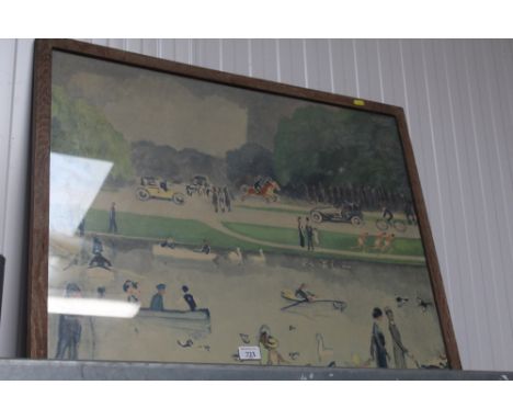 A print depicting a park scene