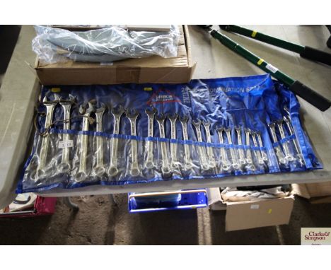 A Hilka Pro Craft 24 piece combination spanner set sizes 6-24mm and 3/8"-3/4" 