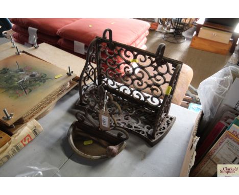 A wall mounting metal bird feeder and a wrought iron metal wall shelf with key hooks