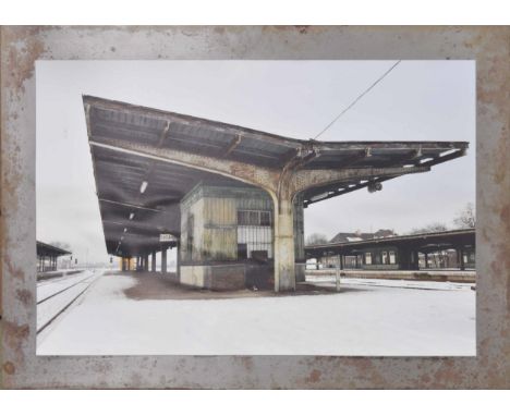 Jon England (20th/21st century) - "Zagan Station" inscribed on the artist original label verso a photograph/digital print mou