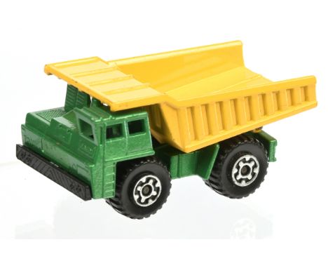 Matchbox Superfast 58c Faun Dump Truck Factory Pre-Production Colour Trial - metallic jade green cab &amp; chassis (same colo