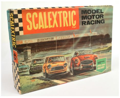 Scalextric Vintage Slot Car Racing Set 45 - containing 2 x Front Wheel Drive Austin Mini Cooper - Cars are Good Plus to Excel