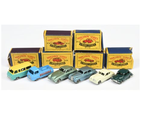 Matchbox Regular Wheels group 0f 1950's issue Cars and light Commercial Vehicles to include (1) 44a Rolls Royce Silver Cloud;