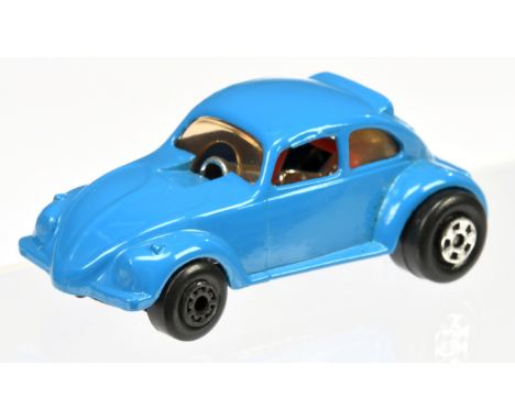 Matchbox Superfast 46d Hot Chocolate VW Beetle Dragster Factory Pre-Production Colour Trial - blue body, light amber windows,