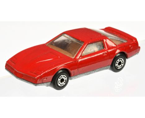 Matchbox Superfast 51e Pontiac Firebird Factory Pre-Production Colour Trial - dark red body, clear windows, brown interior, b