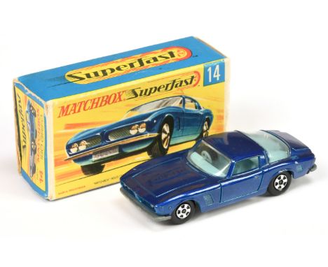 Matchbox Superfast 14a Iso Grifo Factory Pre-Production Trial Model - metallic blue body, clear windows, light blue interior,