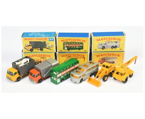 Matchbox Regular Wheels group of mid to late 1960's issue Buses &amp; Commercial vehicles to include (1) 7c ford D800 truck R