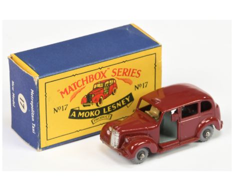 Matchbox Regular Wheels 17c Austin Metropolitan Taxi - Stannard Code 1 - with rear silver trim, dark grey Type A interior &am