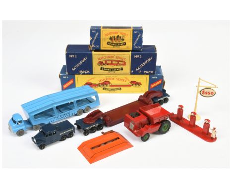 Matchbox Regular Wheels Group of Major &amp; Accessory Packs to include (1) Matchbox Accessory Pack A1 Esso Petrol Pumps and 