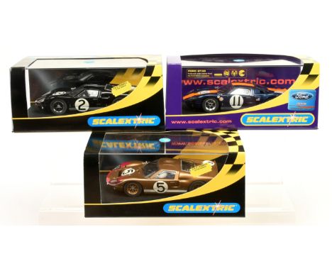 Slot cars - Scalextric Ford GT Group to include, C2755 Ford GT40 1967 Daytona race No.11, C2463 Ford GT MKII 1966 Le Mans rac