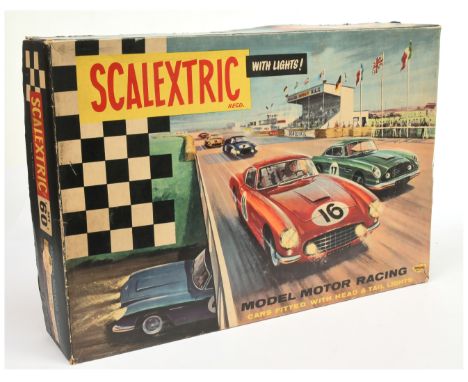 Scalextric Vintage Slot Car Racing Set 60 - containing Aston Martin DB4 GT &amp; Ferrari GT 250 Berlinetta both with lightsal