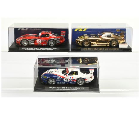 Slot cars - Fly car model group to include 88104 Chrysler Viper GTS-R Le Mans 1998, 88109 Chrysler Viper GTS-R Valencia FIA G