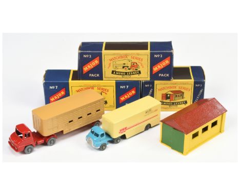 Matchbox Regular Wheels group of Major &amp; Accessory Packs - Including (1) M2 Bedford Articulated Truck &amp; Refrigerated 