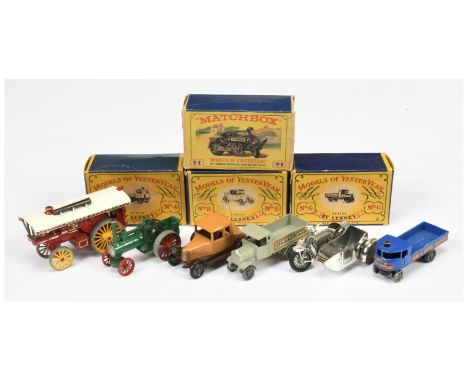 Matchbox Models of Yesteryear group of early issue models - (1) Y4 Sentinel Steam Wagon; (2) Y6 AEC Osram Lorry; (3) Y8 Morri