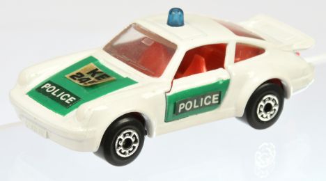 Matchbox Superfast 3c Porsche 911/930 Turbo German Police Car Factory Pre-Production Colour Trial - white body with green tam