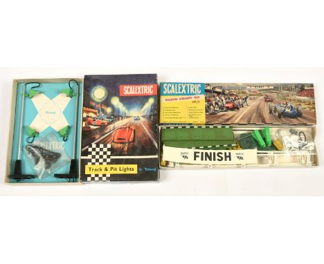 Slot cars - Scalextric accessories to include HP/2 Trackside Accessory pack, A239 Track and Pit lights. Both with original bo