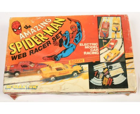 Slot cars - Scalextric sets to include C652 Austin Rover Class champion set, The Amazing spider man web racer set. Plus 2 Sca