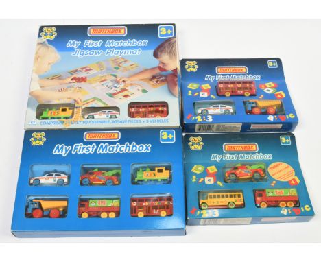 Matchbox Superfast group of My First Matchbox Gift Sets. Including&nbsp; 2 x Triple packs; 6-pack &amp; Jigsaw playmat with 3