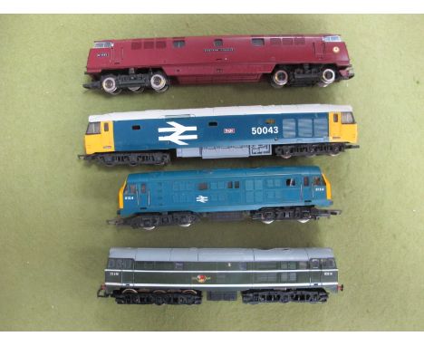 Four 'OO' Gauge/4mm Unboxed Diesel Locomotives, Hornby Class 52 'Western Courier' BR maroon R/No D1062 (fair, one bogie missi