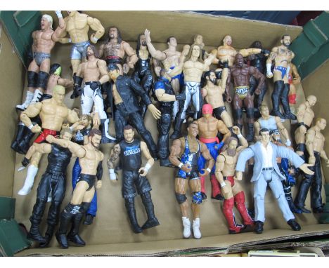 Thirty Jakks Pacific Mattel WWF/WWE Wrestling Figures, to include Kevin Owens, Rusev, Phenomenal One.