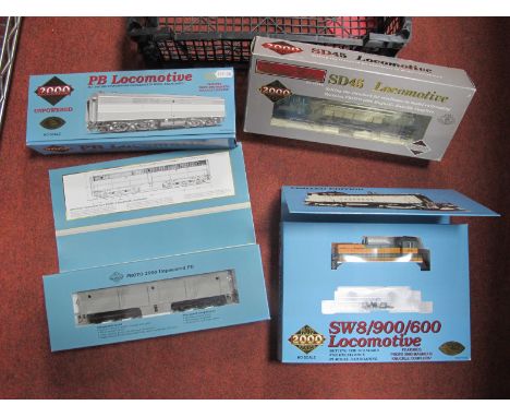 Four Proto 2000 "HO" Gauge Boxed U.S.A Outline Locomotives, a ref No. 30064 'SW8' Bo-Bo in Great Northern livery, R/No. 98, a