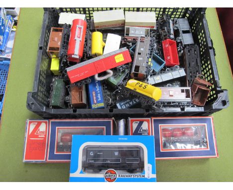 Thirty Three 'OO' Gauge/4mm Unboxed Items of Rolling Stock, by Triang, Hornby, Lima, etc, tank wagons, brake vans etc, includ