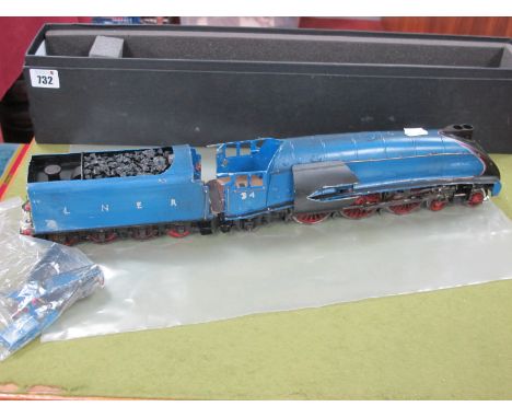 A Kit Built 'O' Gauge/7mm Class A4 4-6-2 Steam Locomotive With Eight Wheel Tender, L.N.E.R blue "Sir Nigel Gresley" R/No. 446