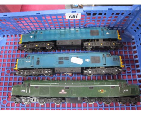 Three "OO" Gauge Outline Diesel Locomotives, including Joeuf Class 40, R/No. D210, 'Empress of Britain', BR green, Hornby #R7