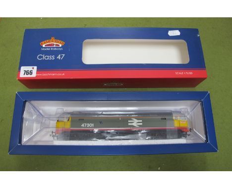 A Bachmann "OO" Gauge #31-6SS Class 47 Co-Co Diesel Locomotive, R/No. 47301, Railfreight red stripe, missing cab window, DCC 