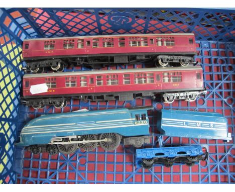 A Hornby/Triang #OO' Gauge/4mm Unboxed Coronation Class 4-6-2 Steam Locomotive and Six Wheel Tender, L.M.S blue R/No 6220 (go