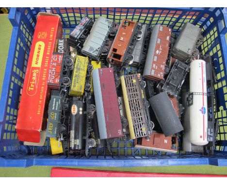 Thirty Five 'OO' Gauge/4mm Unboxed Items of Rolling Stock, by Lima, Hornby etc, tank wagons, box vans, ore wagons, hoppers, b