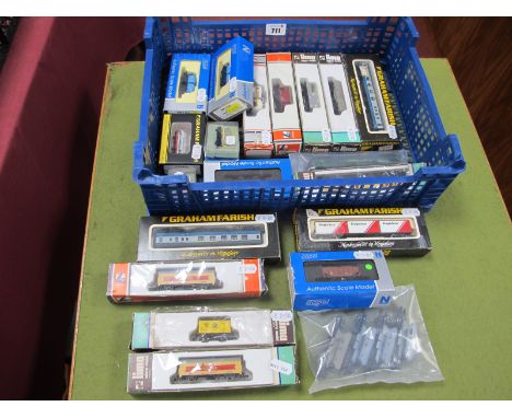 Twenty Plus Items of N Gauge B.R Rolling Stock, boxed and loose by Dapol, Farish, Lima, etc, coaches, hoppers, tank wagons, b
