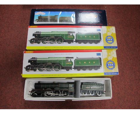 Four "OO" Gauge/4mm Steam Locomotives, requiring attention/repair, two R2441 Hornby "Scotsman" boxed, (both with body/deflect