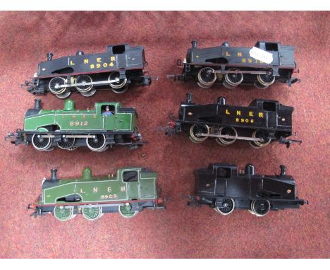 Four LIMA 'OO' Gauge/4mm Unboxed Class 45XX 'Small Prairie' Tank Steam Locomotives, all L.N.E.R but re numbered 8904, 8956, 8