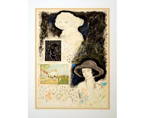 Michael Eisemann Portrait of a woman silkscreen 71 of 300 signed 83 x 62 cm unframed On show at the Curwen Gallery  RRP £ 525