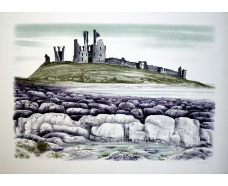 David Gentleman Castle in Wales lithograph archive signed 57 x 77 cm unframed On show at the Curwen Gallery  RRP £ 350