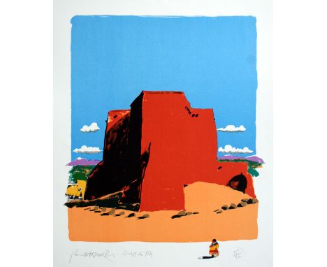 Paul Hogarth Rancho de Taos lithograph 35 of 150 signed 73 x 54 cm unframed On show at the Curwen Gallery  RRP £ 450