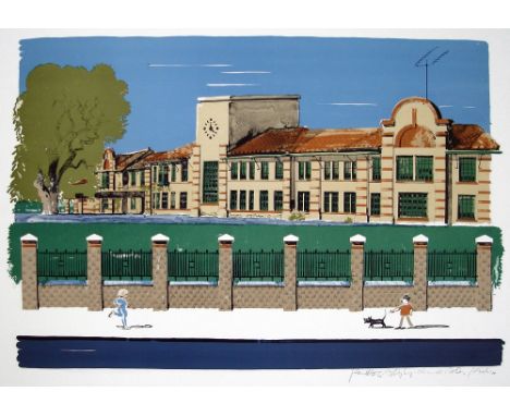 Paul Hogarth Chiswick Art Deco lithograph archive signed 56 x 78 cm unframed On show at the Curwen Gallery  RRP £ 525
